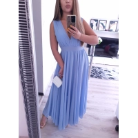 Sukienka JULIETTA MAXI elegancka blekit