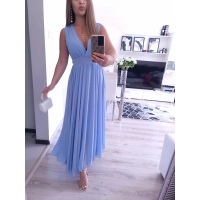 Sukienka JULIETTA MAXI elegancka blekit