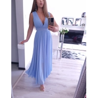 Sukienka JULIETTA MAXI elegancka blekit