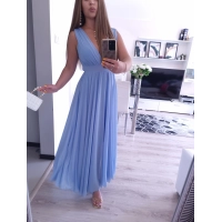 Sukienka JULIETTA MAXI elegancka blekit