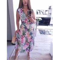 Sukienka PALOMA z paskiem plisowana midi 02 Sukienka PALOMA z paskiem plisowana midi 02
