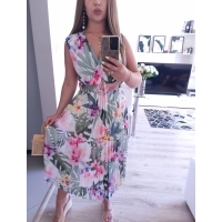 Sukienka PALOMA z paskiem plisowana midi 02 Sukienka PALOMA z paskiem plisowana midi 02