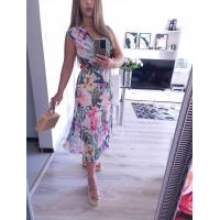 Sukienka PALOMA z paskiem plisowana midi 02 Sukienka PALOMA z paskiem plisowana midi 02
